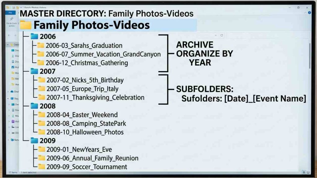 Sample folder structure.
